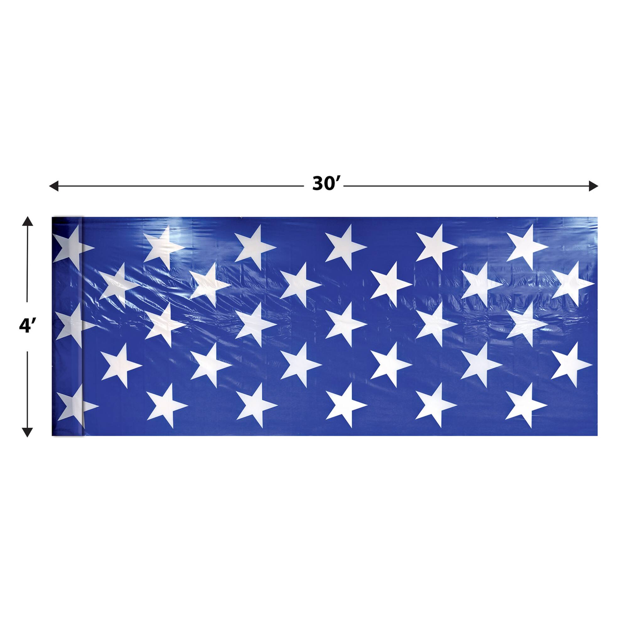 Beistle 4ft. x 30ft. Blue & White Patriotic Stars Backdrop